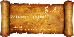 Zeitvogel Anikó névjegykártya